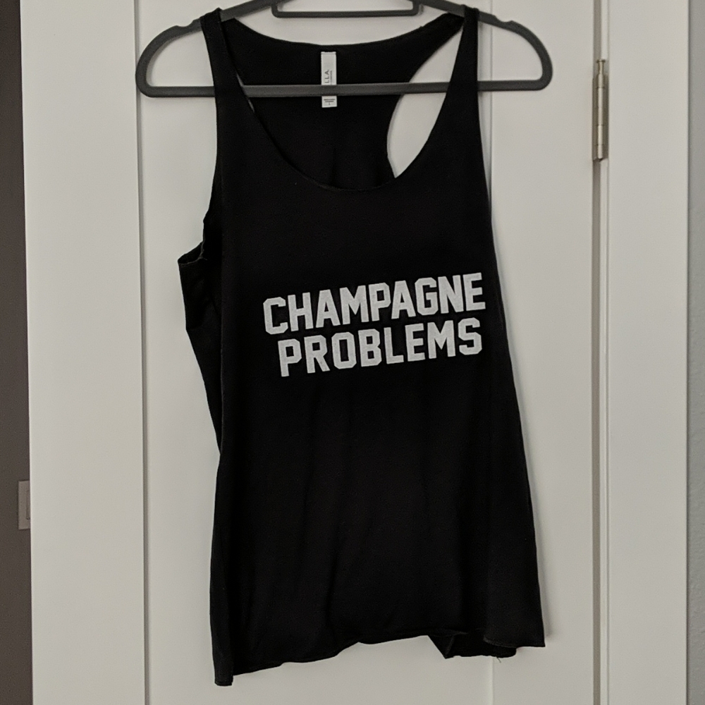 Gray "Champagne Problems" tank top